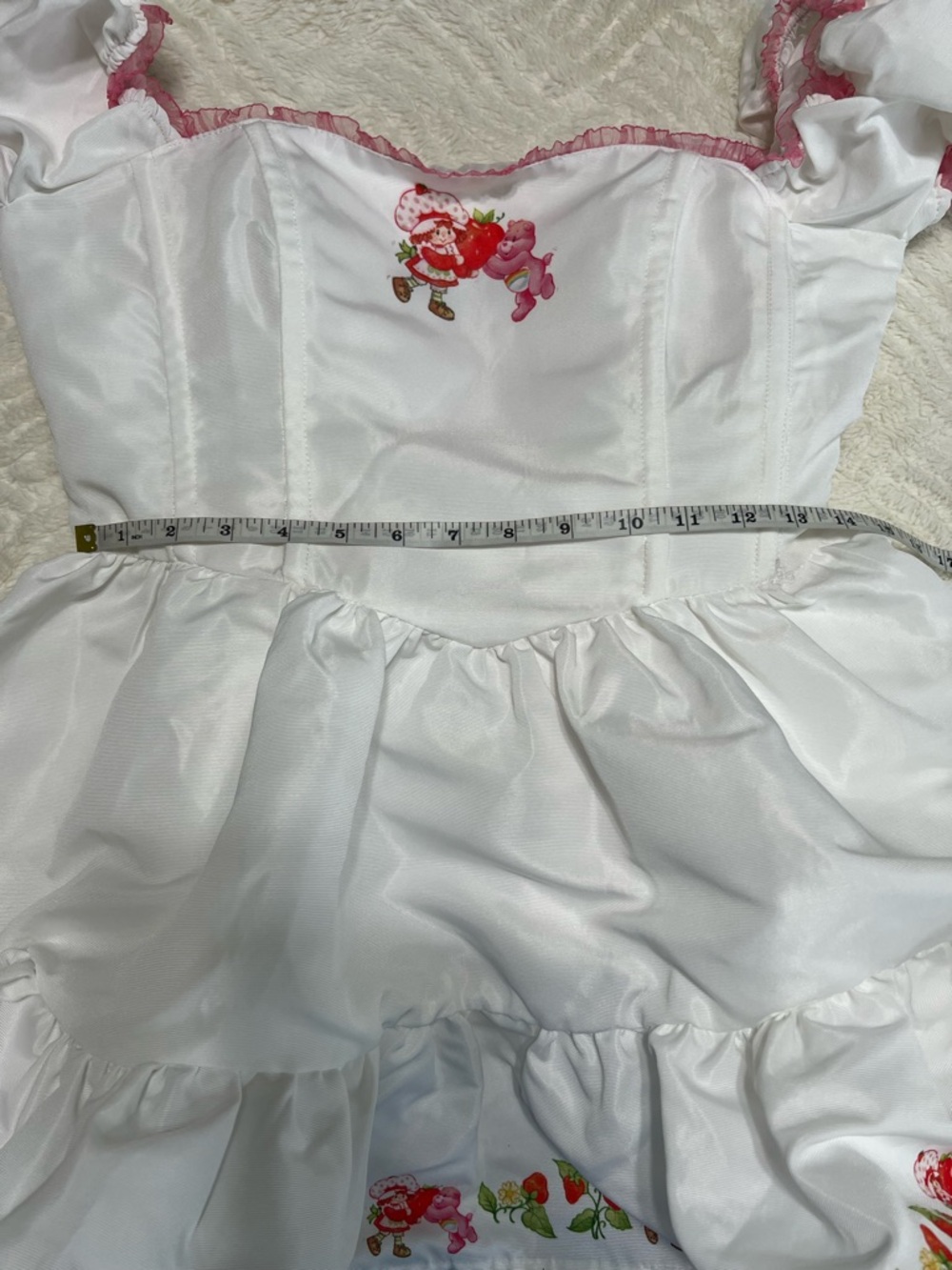Dolls Kill Strawberry Shortcake Care Bears Puff Sleeve Coquette Dress M - Picture 11 of 16
